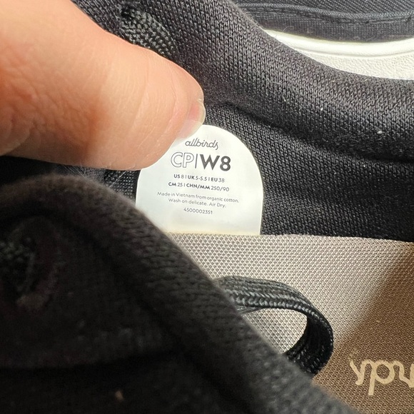 Allbirds Unisex Canvas Pacers Sneakers Black Size 8 Casual Eco-Friendly - Picture 9 of 13